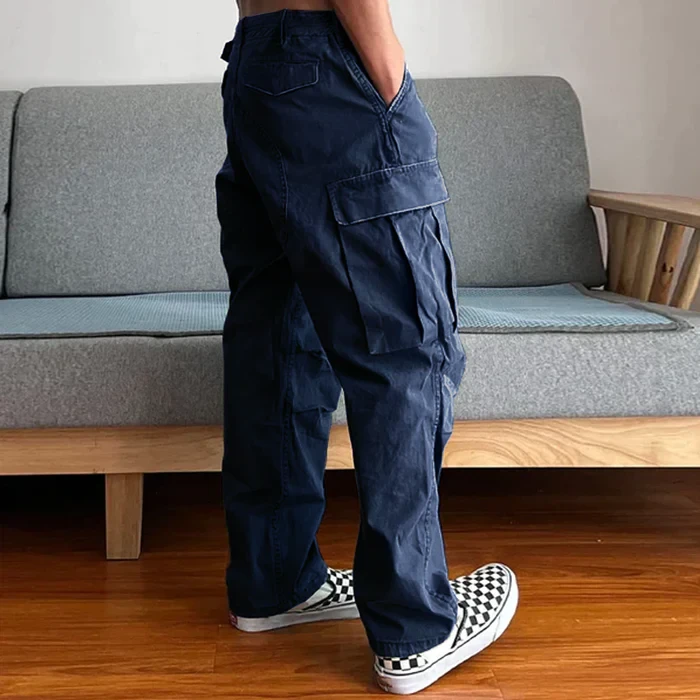 Men's loose large pocket wear-resistant cargo paratrooper pants