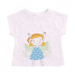 T-Shirt Happy Girl Print | 6-12m