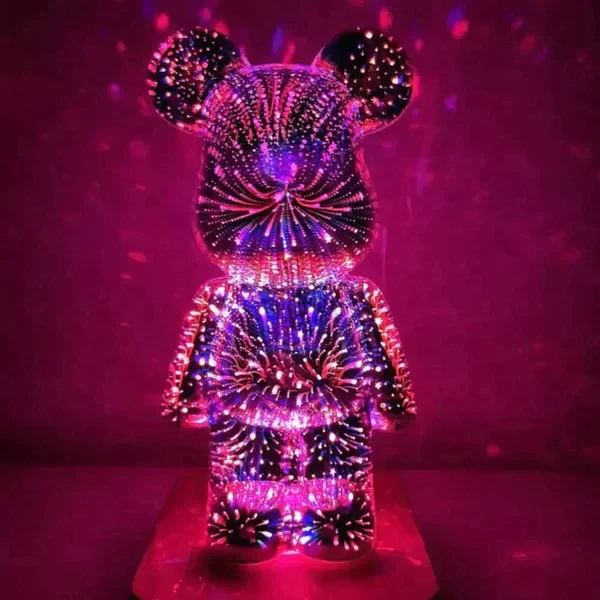 3D Firework Bear Lamp Colorful Bear Decor Light Best Gift For Love