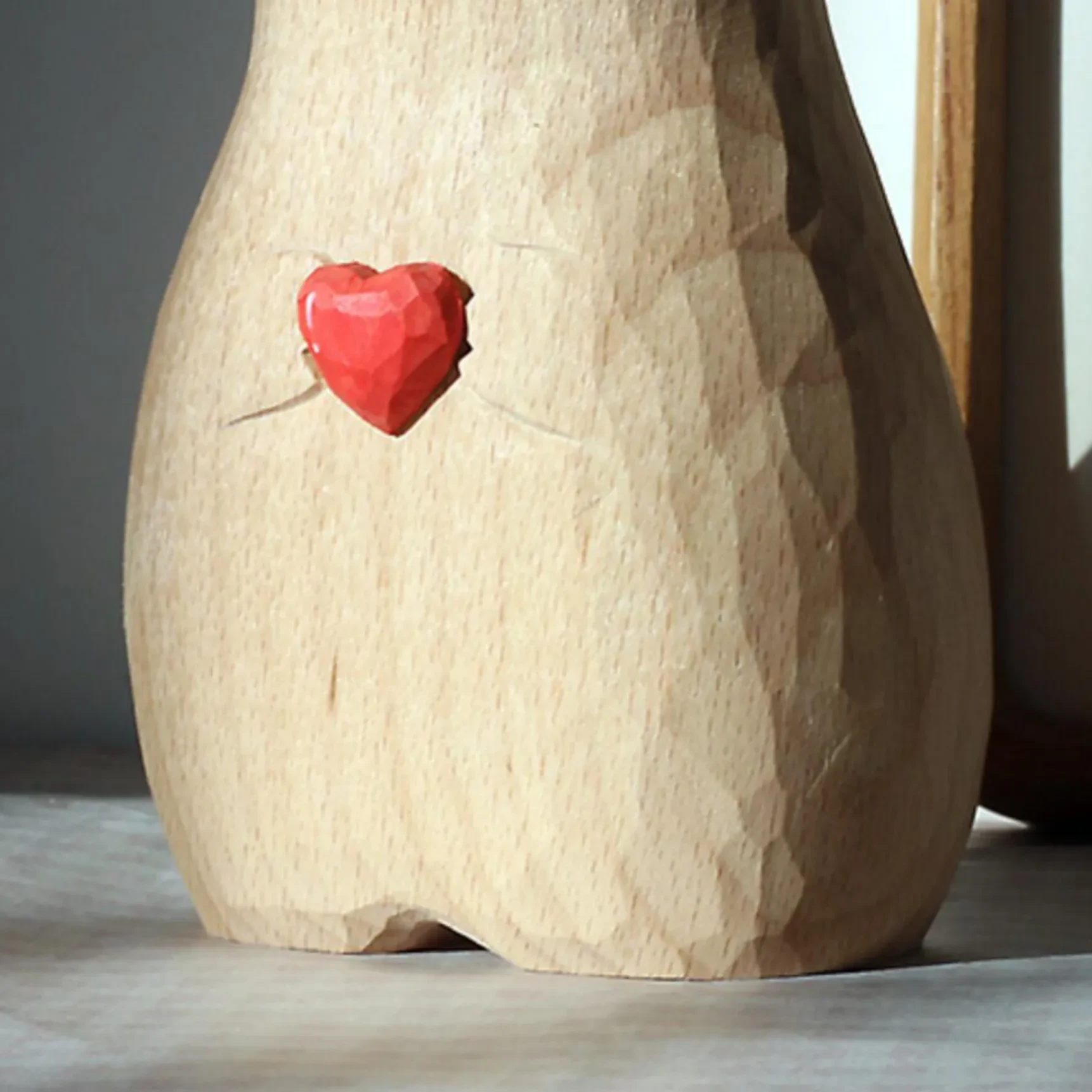 Handmade Wooden Cat Vase