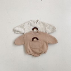 Chic Neutral-Toned Rainbow Sweatshirt for Toddlers
