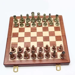 Luxury Chess Set, Solid Wood Foldable Board, Large High-Detail Pieces, Elegant Gift Box