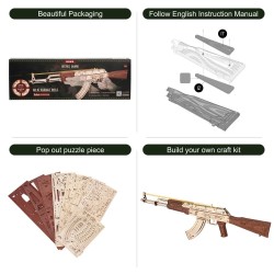 DIY AK-47 Wooden Toy Gun for Kids and Adults