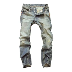 Men's Casual Washed Distressed Pocket Skinny Jeans