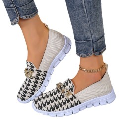 Breezy Houndstooth Mesh Loafers