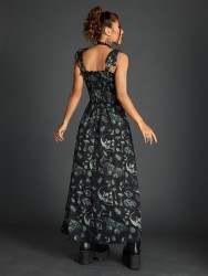 Noir Elegance Lace-Up Corset Dress