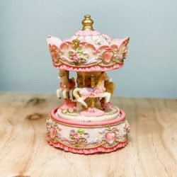 Musical Horse Carousel | Bright Pink