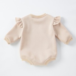 Men's And Women's Baby Long Sleeved Romper Solid Color