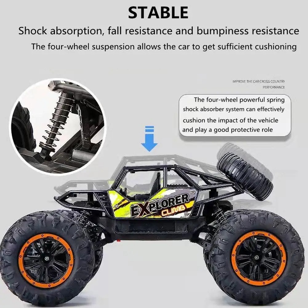 1:16 4WD RC Car with LED Lights – Off-Road Radio Remote Control Buggy Truck
