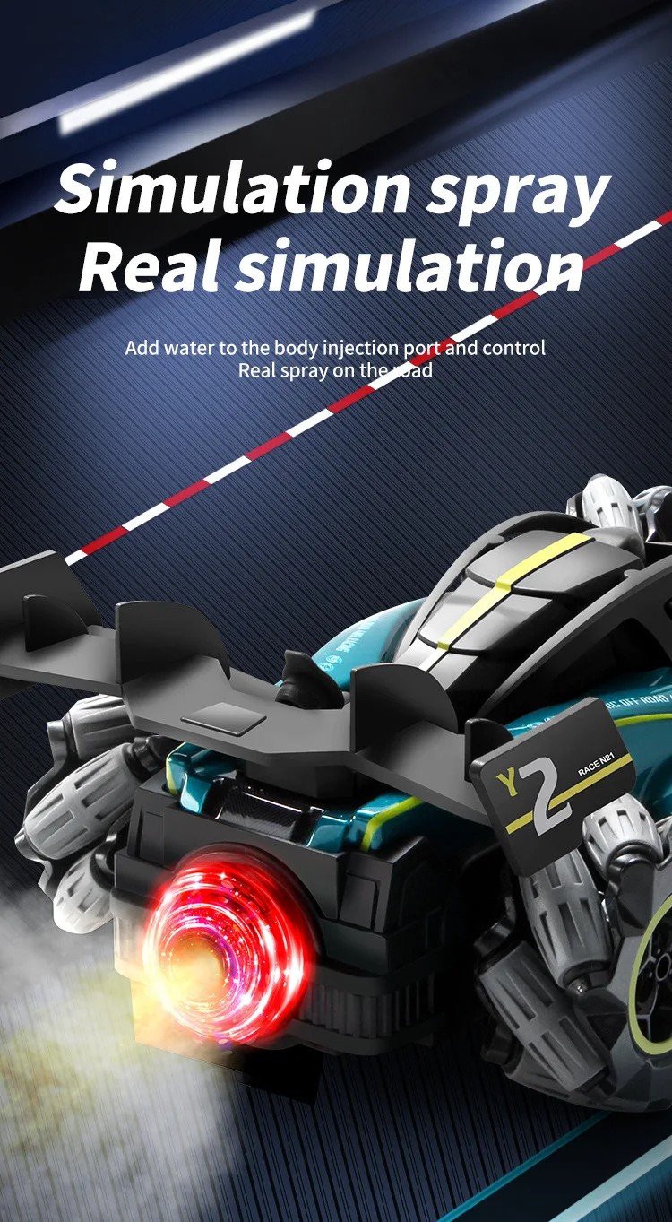 F1 RC Car Gift for Children – Remote Control Drift Car with Gesture Control, Spray Stunt Features,