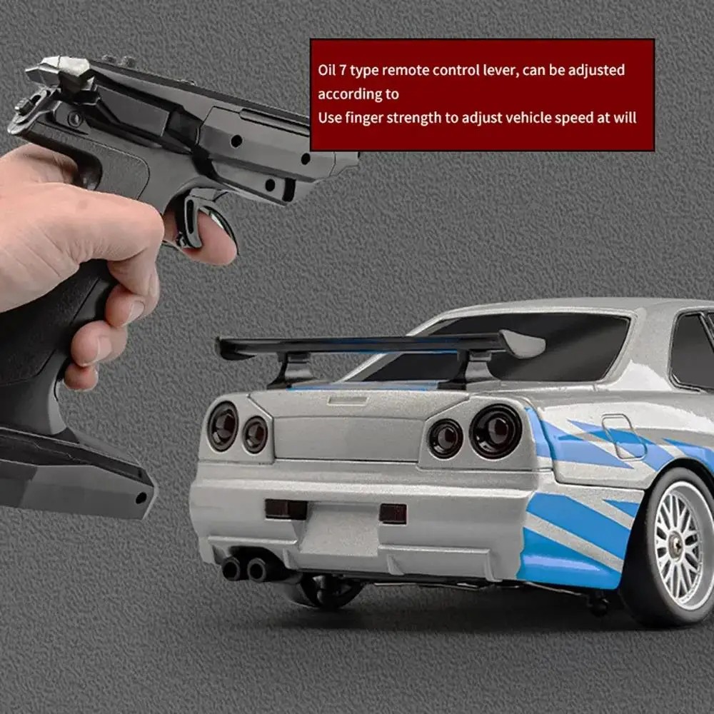 2.4GHz LD RC LD1899 1/18 RC Drifting Car with Gyroscope – On-Road Alloy Body Shell Racing Car