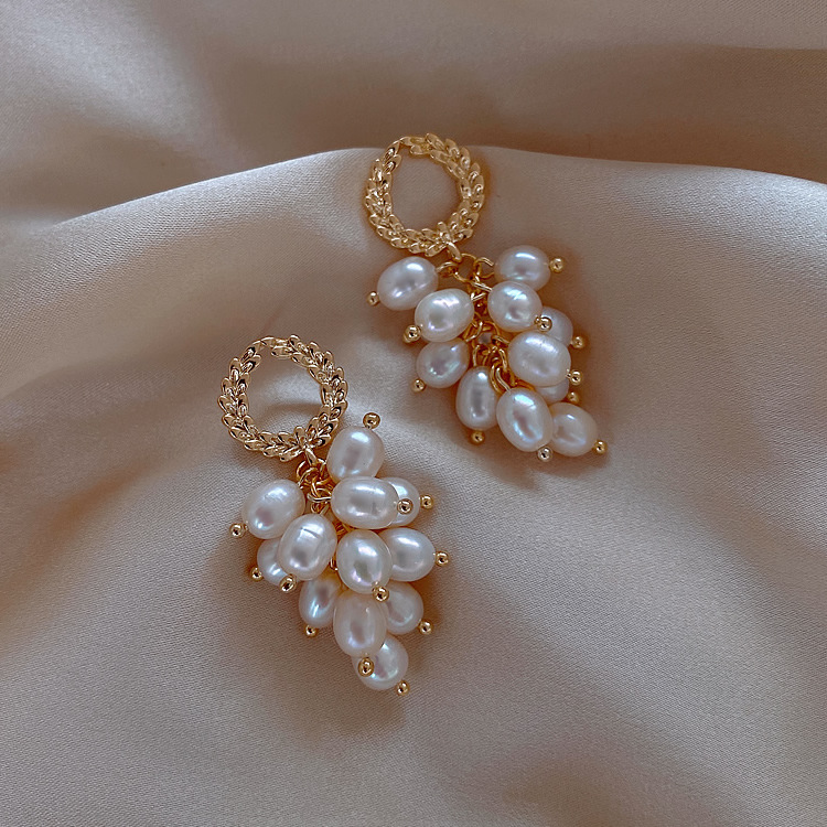 925 Silver Needle Freshwater Pearl Wheat Stud Earrings