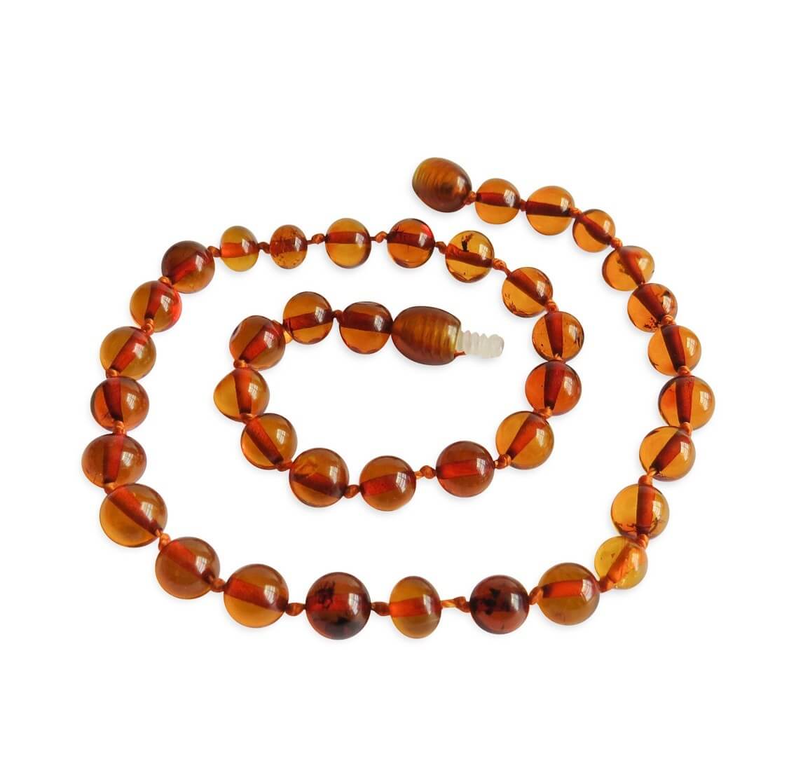 Amber Teething Necklace | Polished Cognac | NZ Made