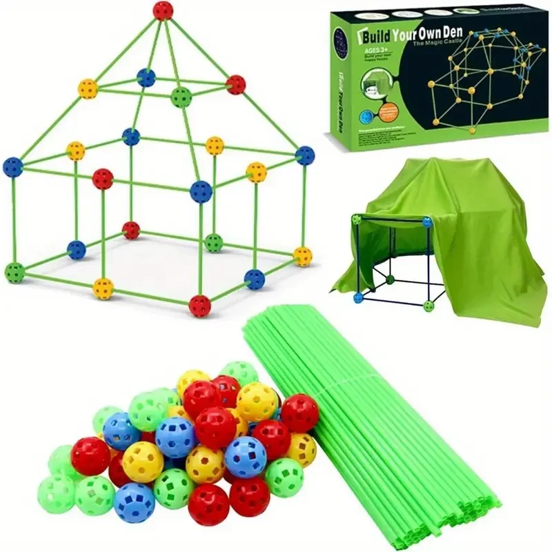 A Set of 156pcs of Fortress Building Block Kit Toys Is Designed for Children Over 3 Years Old. It Can Build Fortresses