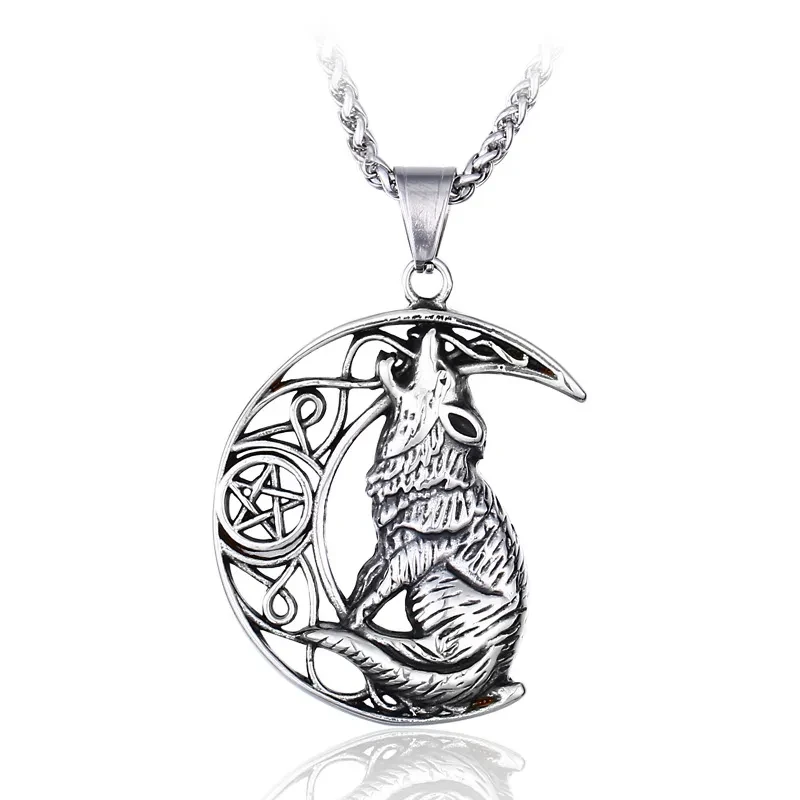 Viking Wolf Stainless Steel Punk Pendant