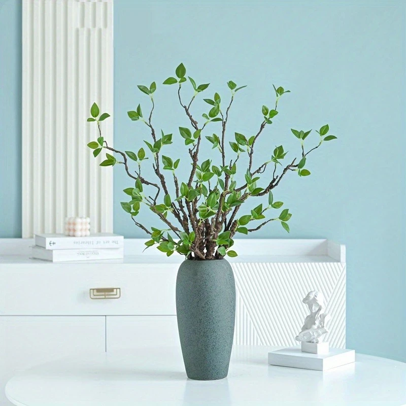 2-Pack Artificial Green Plant Stems for Wedding Party Shower Decorations, Faux Greenery Branches for Living Room Bedroom Home Dining Table Decor, Plastic Bonsai Tree Branches, No Power Needed, Vase Filler, Home Decor, Outdoor Decor, Classroom Decorations
