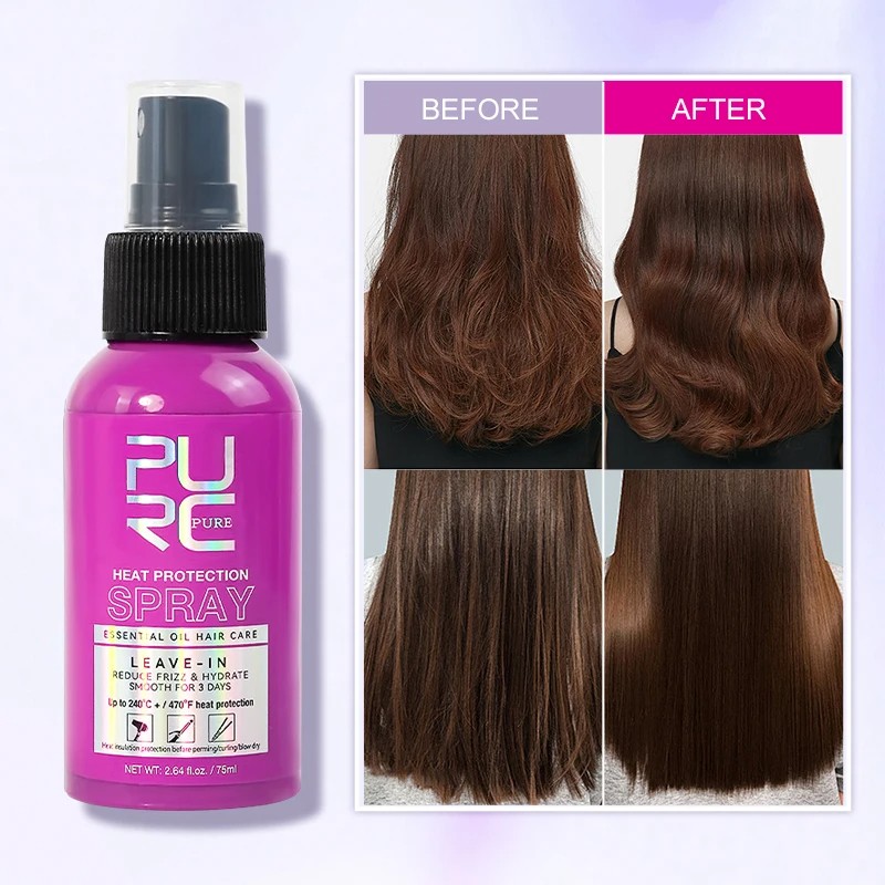 PURC Argan Oil Heat Protection Spray – Smoothing Treatment to Prevent Frizz and Dryness