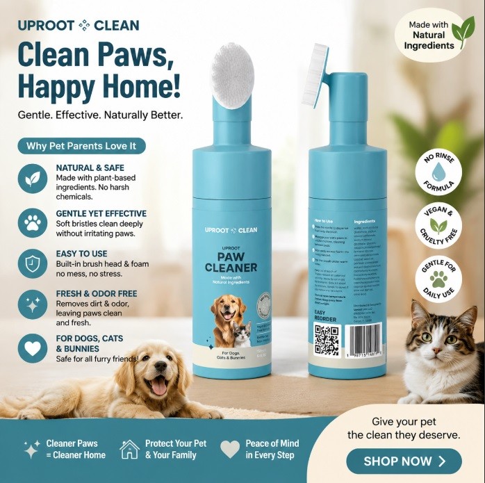 Uproot Paw Cleaner - Rinse-Free Foam Cleanser