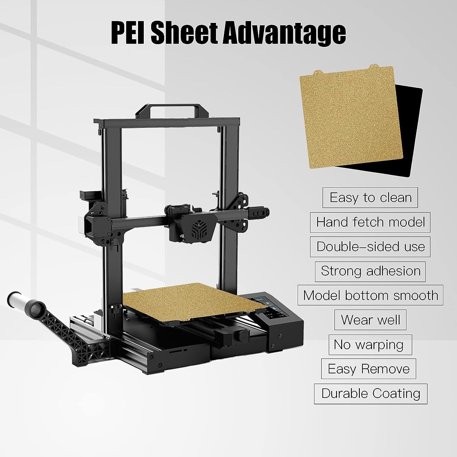 PEI Sheet 220/235/310mm Double-Sided PEI Magnetic Build Plate – Spring Steel Sheet with Magnetic Base for Ender 3, CR10, P1P