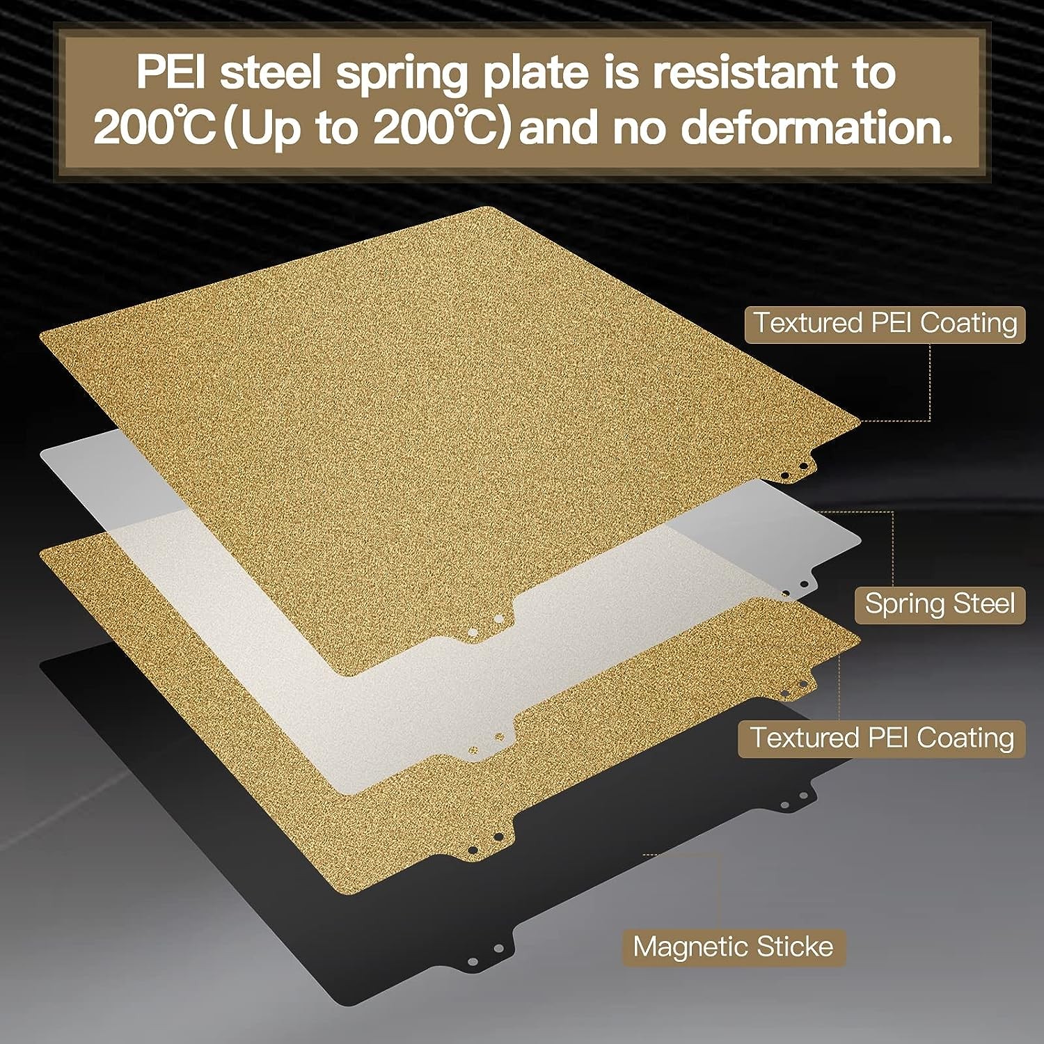 PEI Sheet 220/235/310mm Double-Sided PEI Magnetic Build Plate – Spring Steel Sheet with Magnetic Base for Ender 3, CR10, P1P