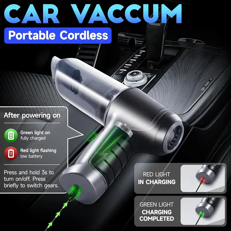 QILIEASY Cordless Handheld Vacuum Cleaner 80W High-Power 2-in-1 Blower & Sweeper