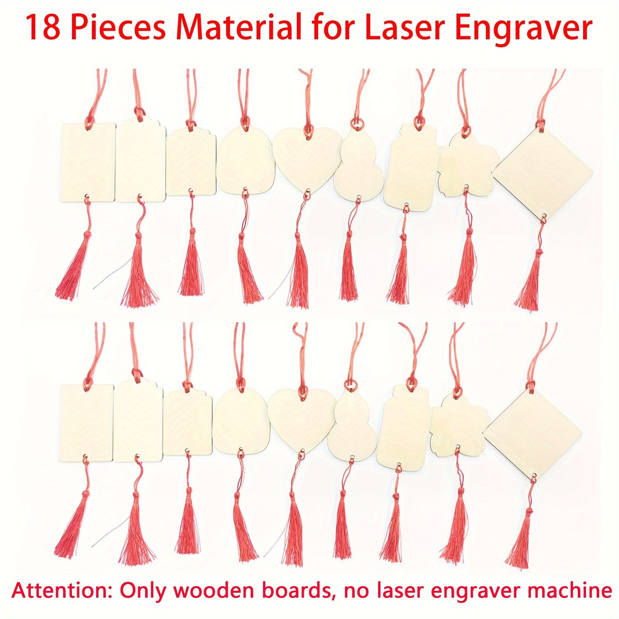 EasyThreed Laser Engraver 18pcs Wood Craft Set – DIY Decoration Materials, Perfect for Gifts & Projects