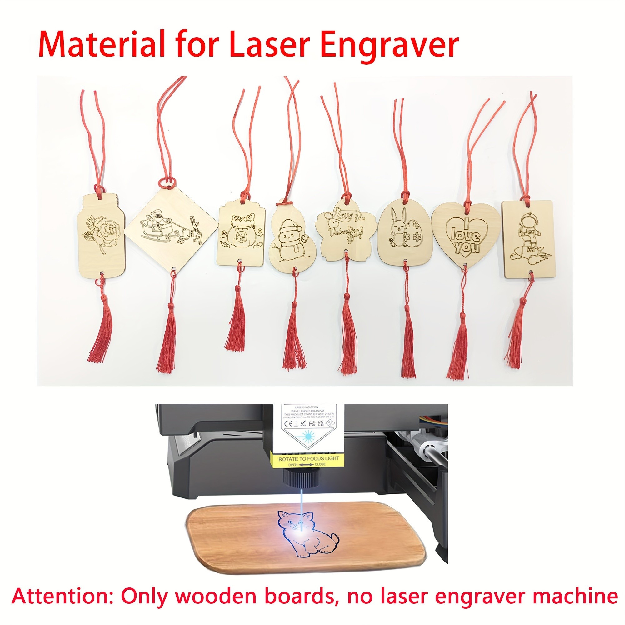 EasyThreed Laser Engraver 18pcs Wood Craft Set – DIY Decoration Materials, Perfect for Gifts & Projects