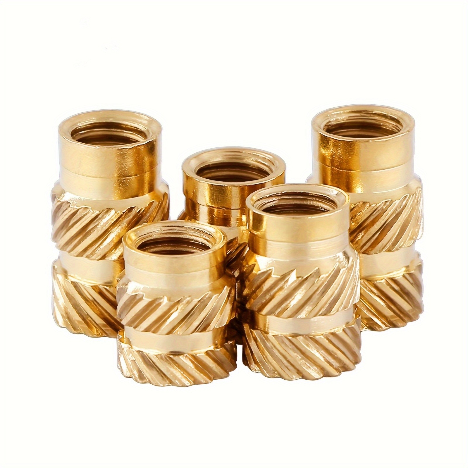 300pcs Brass Threaded Inserts for 3D Printer Parts – Heat Set Screw Inserts, Knurled Thread Embedment Nuts, Multisize Assortment Kit for Plastic Cylinder Shapes, Uncharged - Without Battery