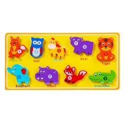 Spanish Russian Children's Wooden Velcro Tear And Pull Puzzle Grab Board