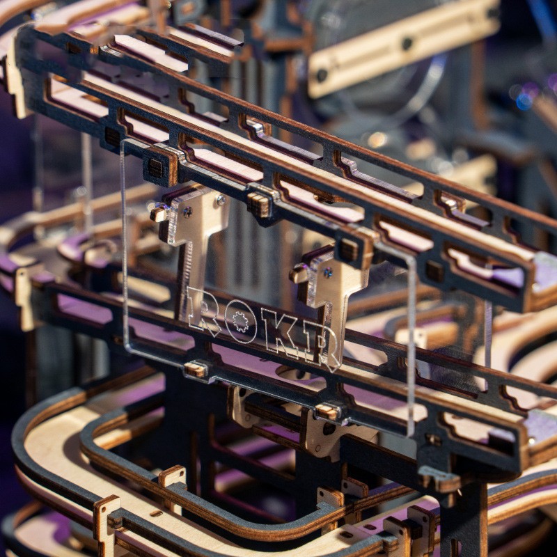 ROKR Marble Spaceport Marble Run 3D Wooden Puzzle LGC01