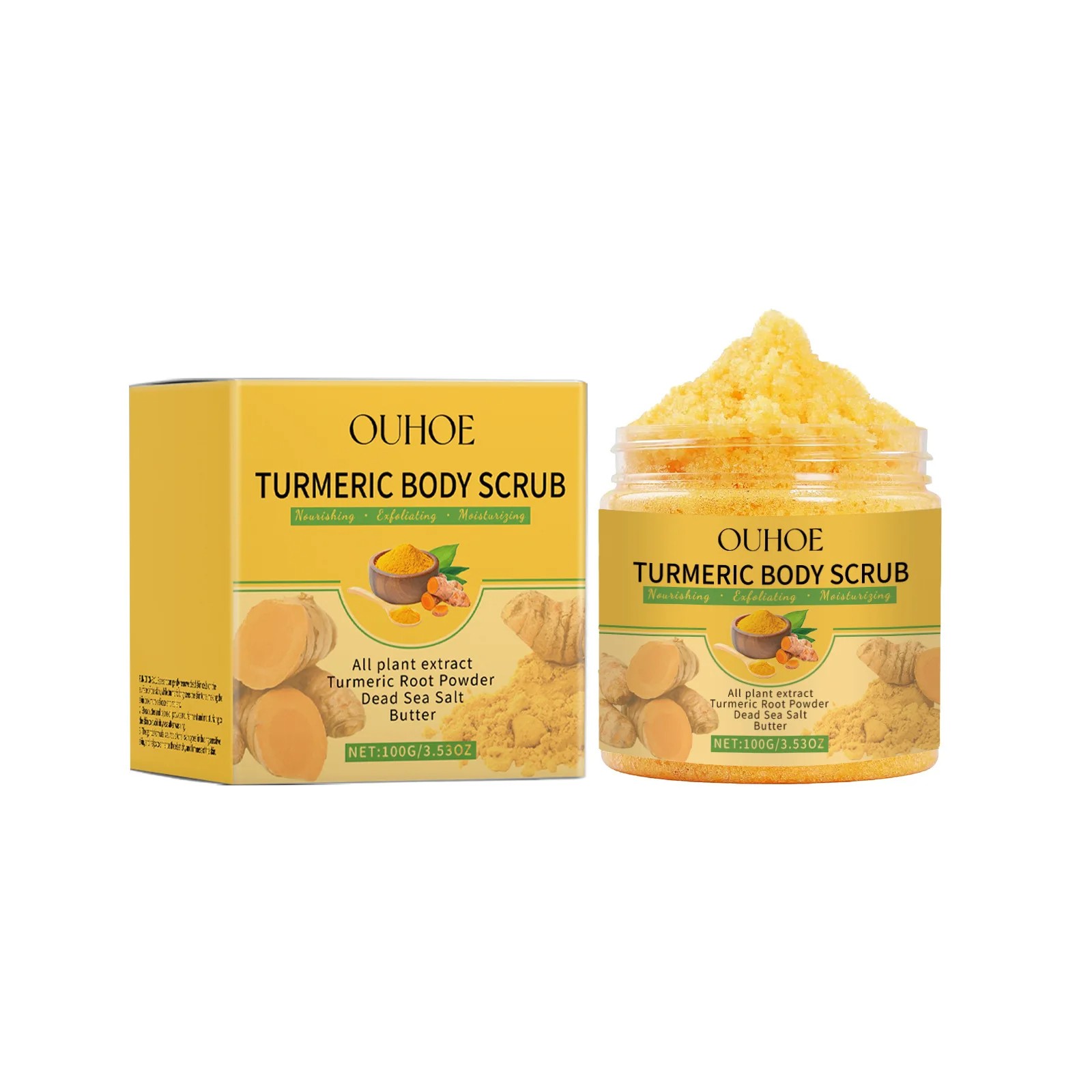 Turmeric Body Scrub for Women & Men – Lightening, Exfoliating, and Moisturizing Skin Care