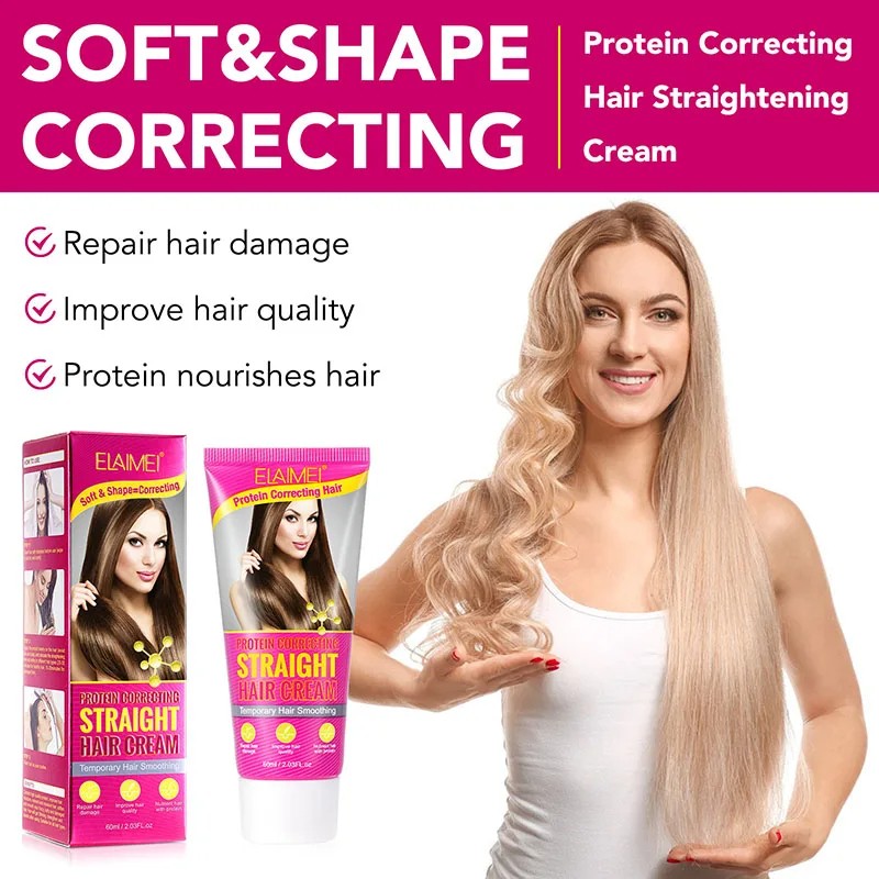 Protein Correcting Hair Straightener Cream – Silk & Gloss for Frizz-Free, Nourished Hair