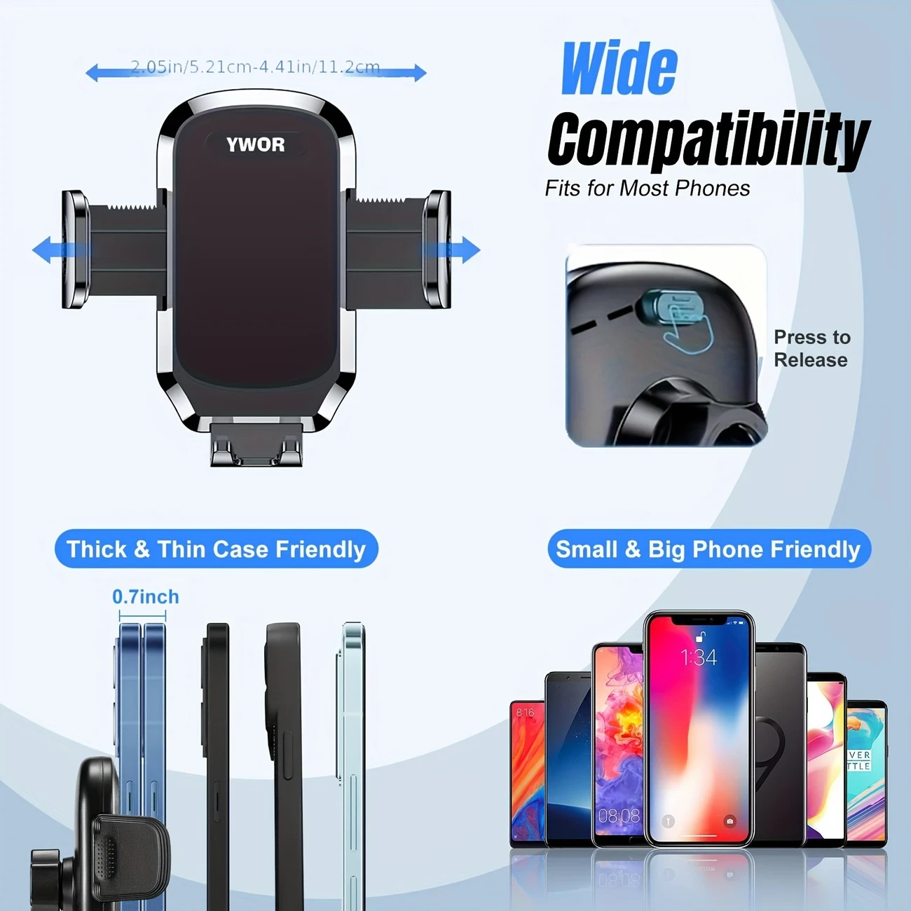 360° Rotatable Car Phone Mount with Memory Function