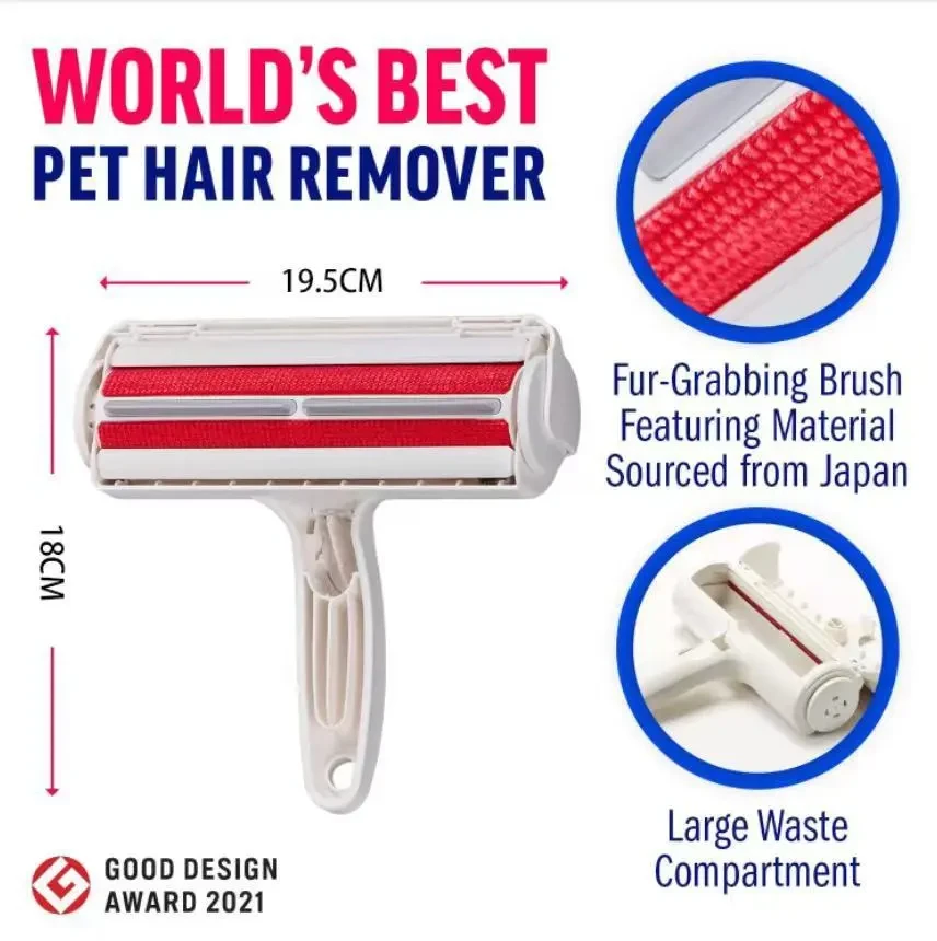 Catzon Pet Hair Remover Roller Dog & Cat Fur Remover with Self-Cleaning Base Hair Removal Tool