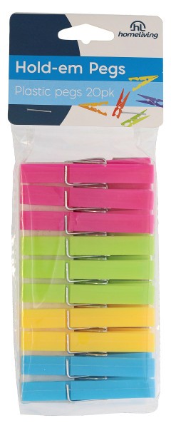 Plastic Pegs 20 Pack - Homeliving