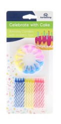 Birthday Candles with Holder 12pk - Homeliving