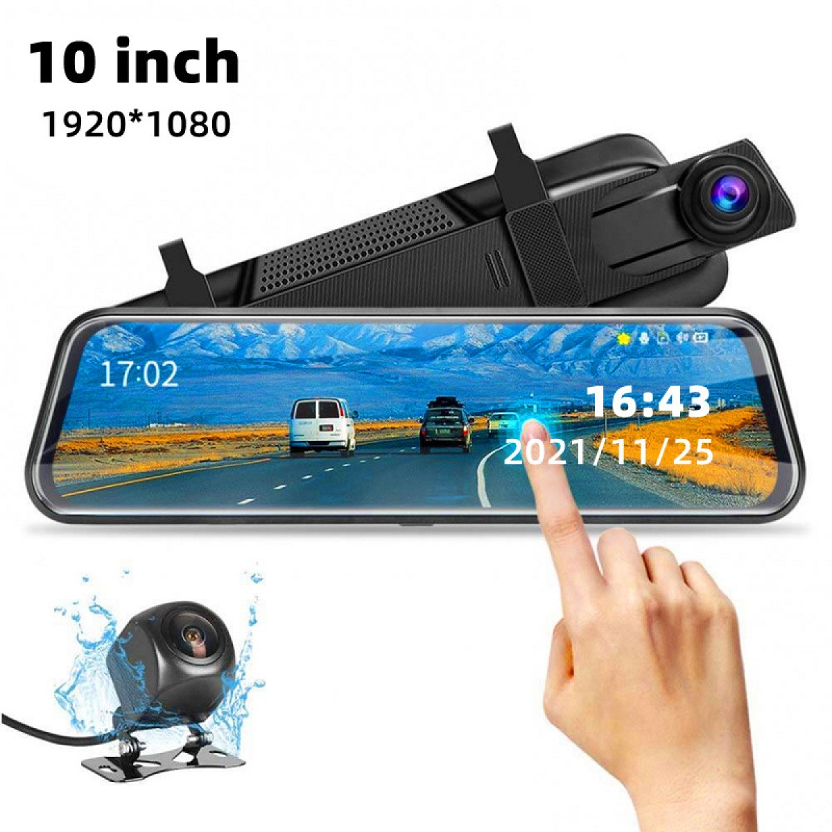 Mirror Dash Cam 2160P Full HD Smart Rear View Camera Mirror Dash Cam