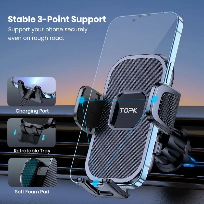 360° Rotation Car Phone Holder for Air Vent