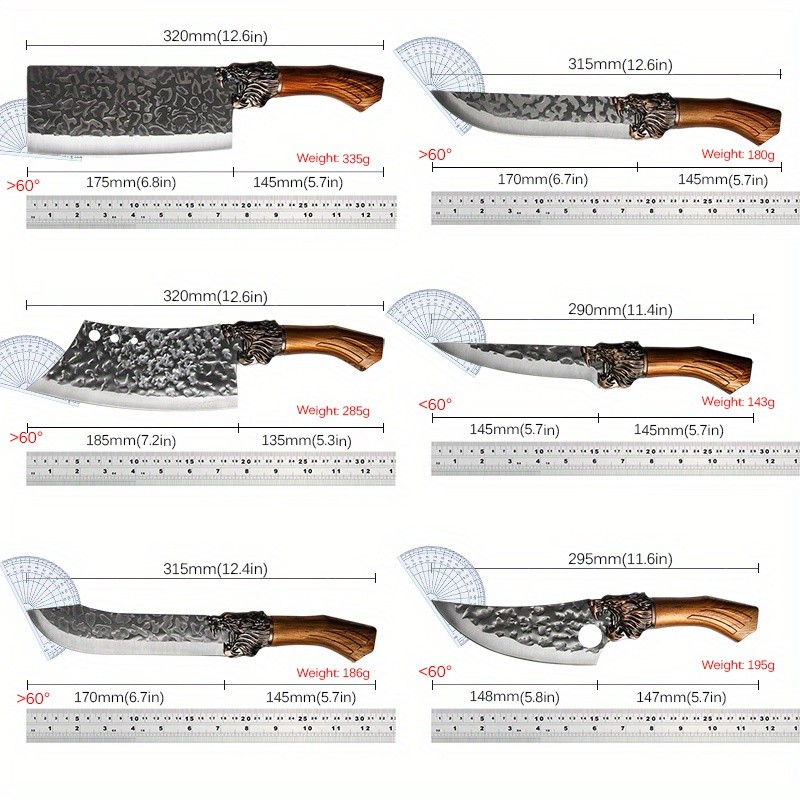7-Piece Handmade Forged Knife Professional Kitchen Chef Knife Set – Stainless Steel Chef Knife, Utility Knife, Boning Knife, Cutting Knife, Fish Knife, Butcher Knife, Kitchen Scissors