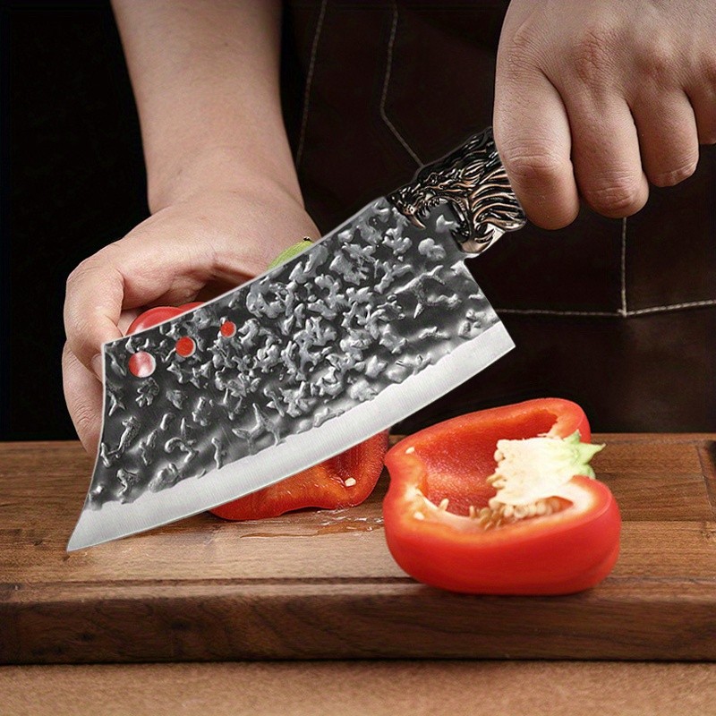 7-Piece Handmade Forged Knife Professional Kitchen Chef Knife Set – Stainless Steel Chef Knife, Utility Knife, Boning Knife, Cutting Knife, Fish Knife, Butcher Knife, Kitchen Scissors