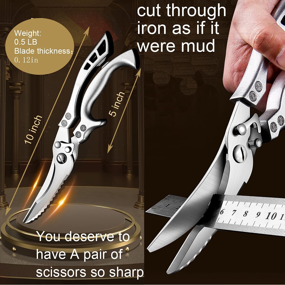 7-Piece Handmade Forged Knife Professional Kitchen Chef Knife Set – Stainless Steel Chef Knife, Utility Knife, Boning Knife, Cutting Knife, Fish Knife, Butcher Knife, Kitchen Scissors