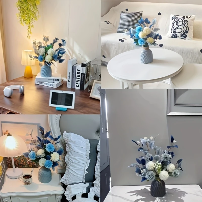 1pc Blue Artificial Hydrangea Bouquet – Perfect for Home & Table Decor, Ideal for Halloween, Christmas, Valentine's, Thanksgiving, Mother's Day