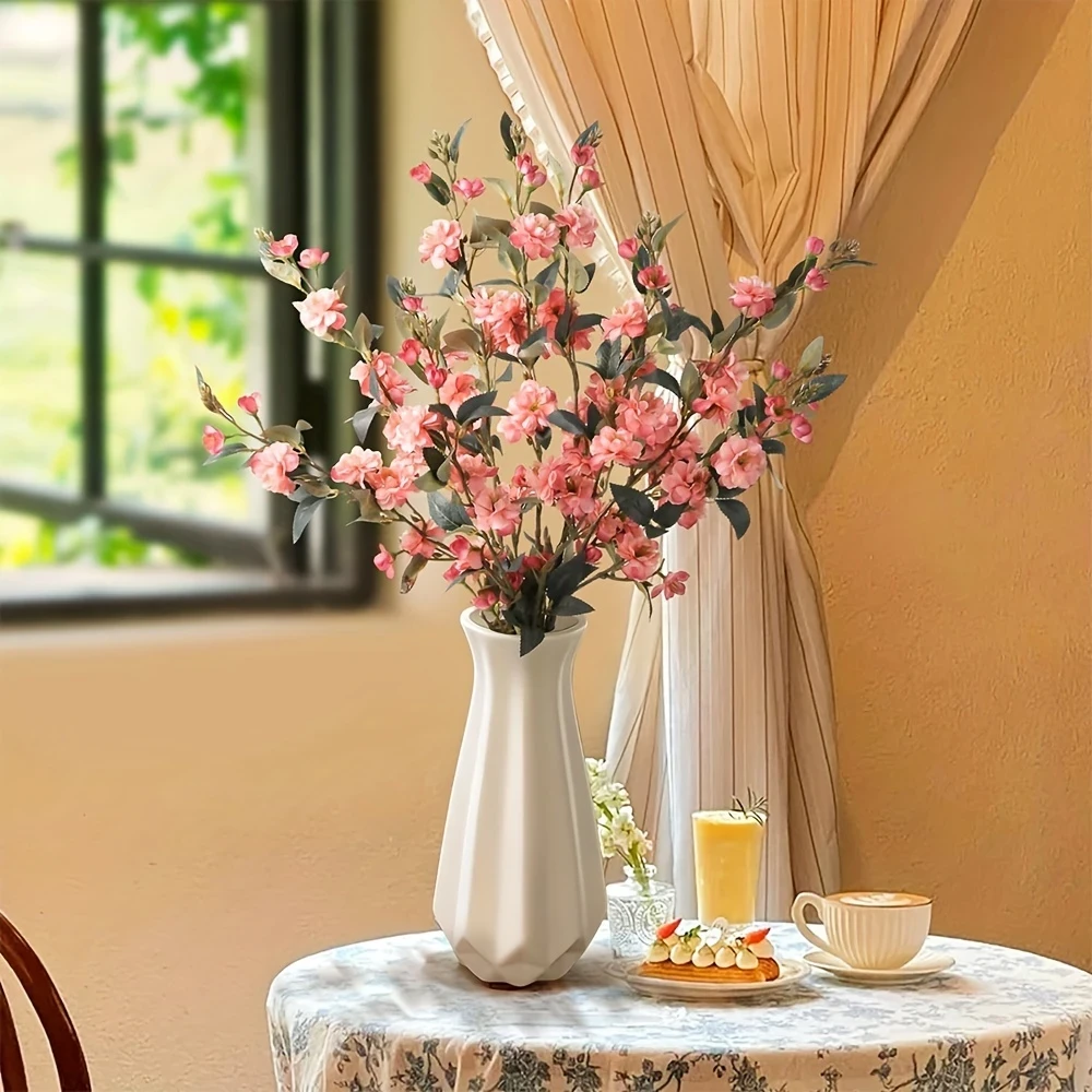 6pcs Cherry Blossom Branches Artificial Blossom Flowers – Fake Plum Flowers for Vase, Floor Arrangements, Wedding, Party, Office, Living Room Decor