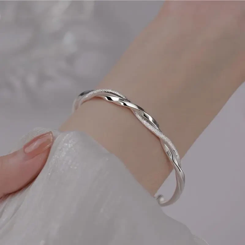 One Piece Simple Cuff Bracelet – Mobius Nail Sand Bracelet, Round Bangles, Women's Jewelry, Bracelet Sets, Perfect for Birthdays, Holidays, Mother's Day, and Party Favors