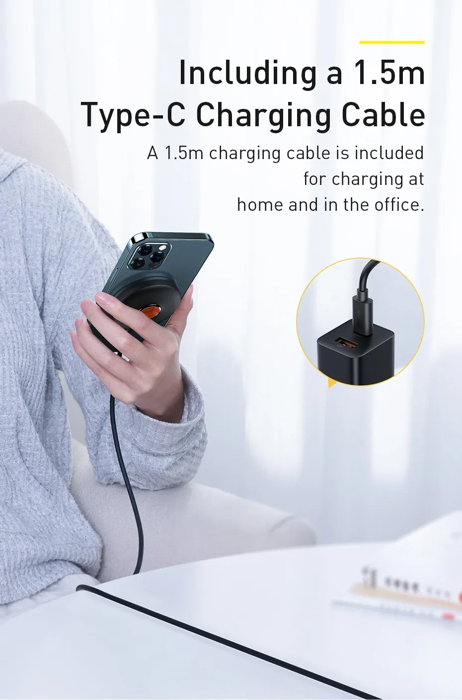Simple Magnetic Stand Wireless Charger Black