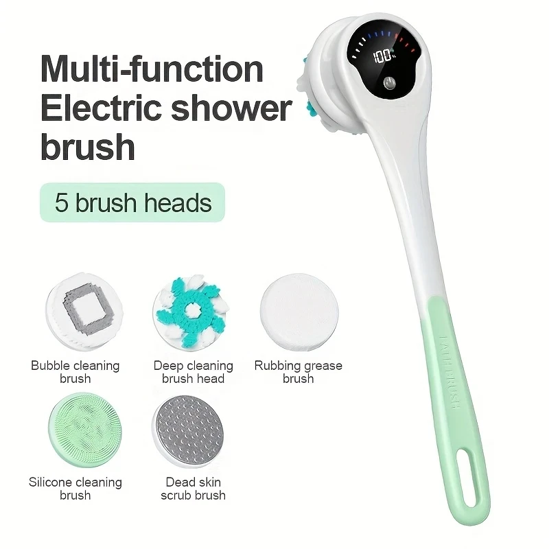 5-in-1 Electric Back Scrubber with 360° Scrubbing Brush