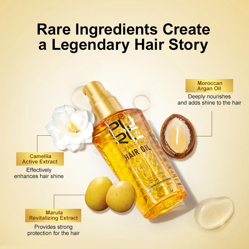 PURC Morocco Argan Oil Nourishing Hair Oil – Smoothing Shine Soft Hair Serum for Repairing Damaged