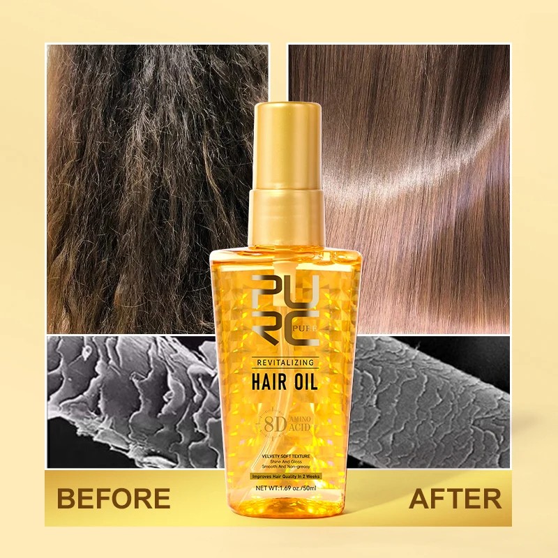 PURC Morocco Argan Oil Nourishing Hair Oil – Smoothing Shine Soft Hair Serum for Repairing Damaged