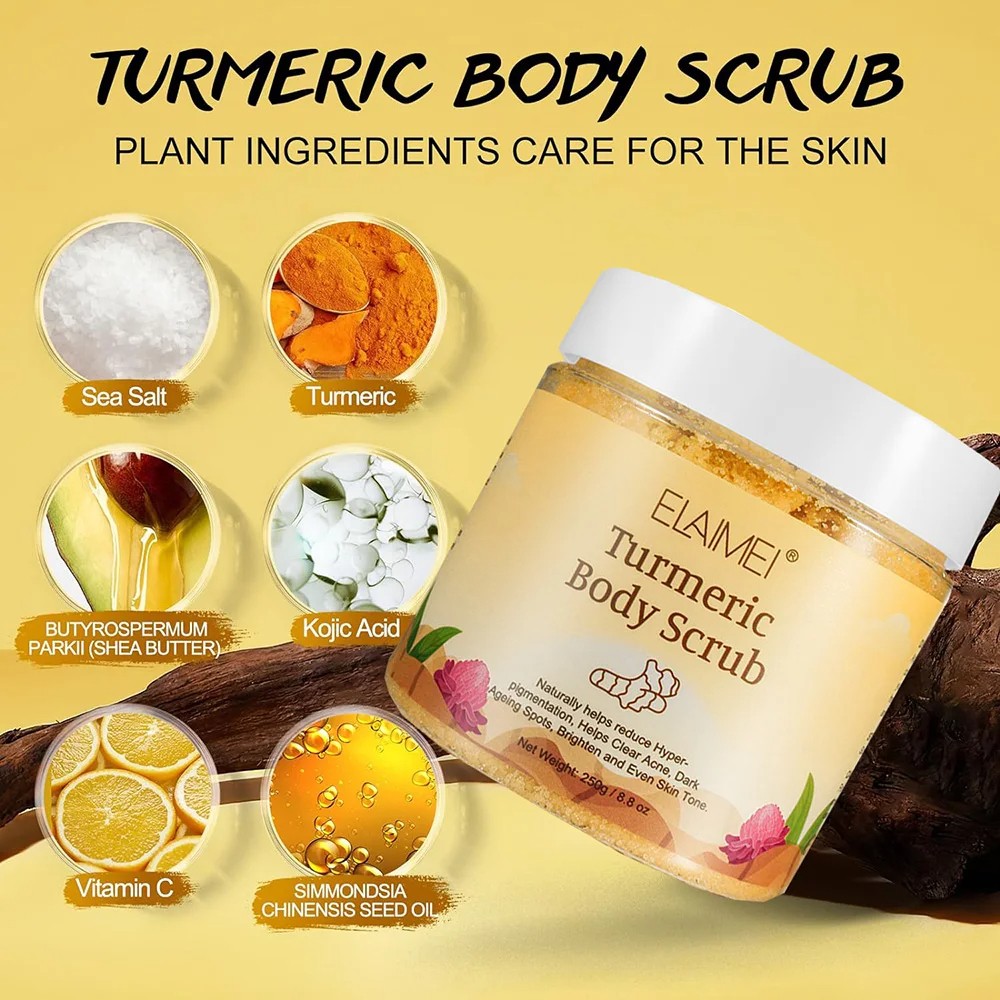 Matcha & Himalayan Salt & Turmeric Body Scrub – Whitening, Anti-Oxidation, Reduces Acne & Pimples