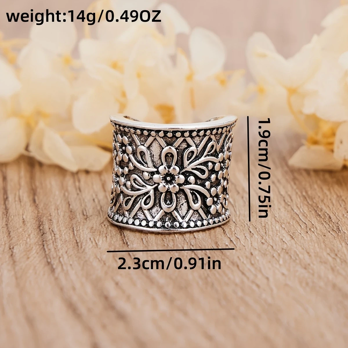 Vintage Women's Adjustable Ring with Bohemian Style Carving – Exquisite Temperament, Versatile Party Jewelry Gift